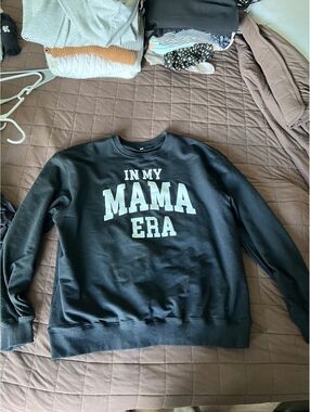 Black Sweatshirt with 'In My Mama Era' Print